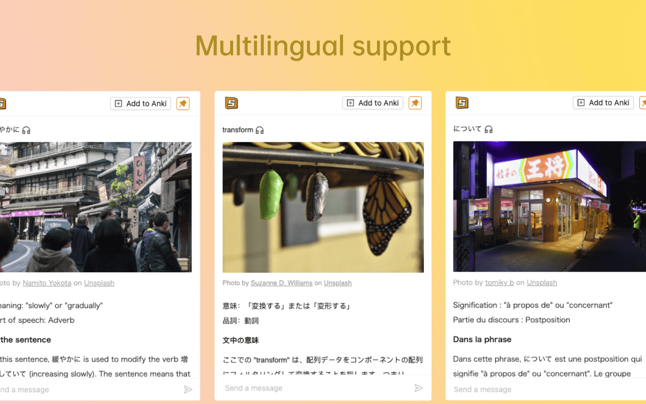 Multilingual support
